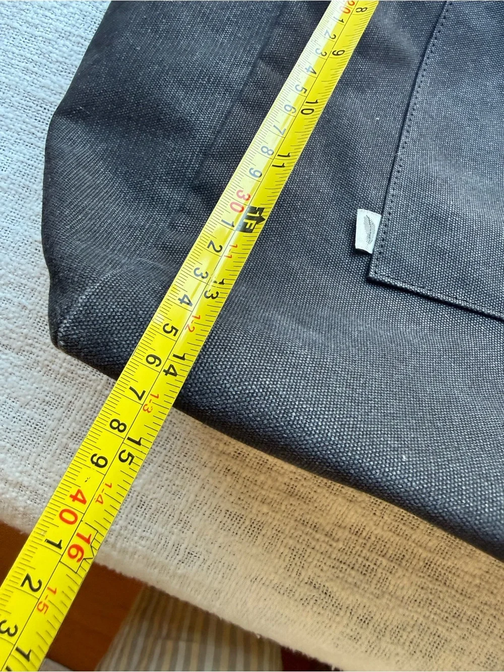 Birdling slate gray Canvas Tote Bag with Contrast Straps